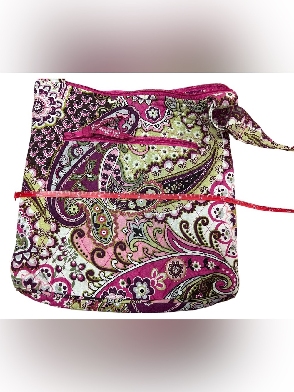 Vera Bradley Crossbody Quilted Purse Very Berry Paisley Pink Bag Hipster Ziptop - Picture 5 of 7